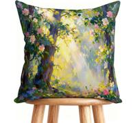 Outdoor Cushions 22x22 Inch Sofa Pillows Flower Decorative Pillows Cases Linen, Double-Sided Printing for Home Decor Tree 8-64BJ0