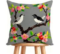 Outdoor Cushions 22x22 Inch Sofa Pillows Grey Decorative Pillows Cases Linen, Double-Sided Printing for Home Decor Bird U-YYBN0