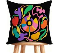 Outdoor Cushions 26x26 Inch Sofa Pillows Black Decorative Pillows Cases Linen, Double-Sided Printing for Home Decor Abstract 1-IUG87