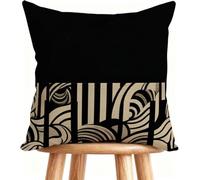 Outdoor Cushions 26x26 Inch Sofa Pillows Black Decorative Pillows Cases Linen, Double-Sided Printing for Home Decor Landscape R-J52Y5