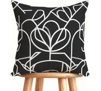 Outdoor Cushions 26x26 Inch Sofa Pillows Black Decorative Pillows Cases Linen, Double-Sided Printing for Home Decor Landscape R-Q23A3