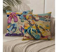Outdoor Cushions 30cm x 30cm/12x12 Inch Large Cushion Covers Colorful Throw Pillow Cover Beach Velvet Square Pillowcases for Park Chair Balcony Bed Garden Decorative, Gifts for Women, Set of 2 1B-263