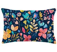 Outdoor Cushions 30x 50cm,Blue Cushion Covers Waterproof Garden Pillow Case with Invisible Zipper,Set of 2 Large Pillowcases with Stitched Edges,Leaf Decorative Pillows for Couch Patio Home Decor m543