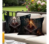 Outdoor Cushions 30x50 Set of 2 Pack, Forest Cushion Covers 12 x 20 inch, Hand Decorative Rectangular Lumbar Pillow Cases, Velvet Waterproof Outdoor Garden Cushions, for Summer Garden Home Decor O-975