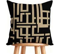 Outdoor Cushions 32x32 Inch Sofa Pillows Black Decorative Pillows Cases Linen, Double-Sided Printing for Home Decor Stripe 4-76PE3