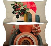 Outdoor Cushions 40cm x 70cm Nordic Cushion Covers Set of 2 Sofa Pillows Covers Soft Rectangle Decorative Pillows Modern Pattern Design with Invisible Zip for Summer Patio Garden Furniture 10-5466t