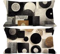 Outdoor Cushions 40cm x 70cm, Set of 2 Nordic Cushion Covers Linen Sofa Pillows Covers Abstract, Decorative Pillows with Invisible Zip for Outdoor Garden Furniture Patio Couch Home Decor Gifts -2756v