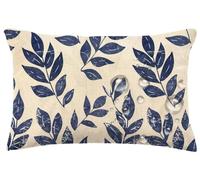 Outdoor Cushions 40x 60cm,Blue Cushion Covers Waterproof Garden Pillow Case with Invisible Zipper,Set of 2 Large Pillowcases with Stitched Edges,Leaf Decorative Pillows for Couch Patio Home Decor m545