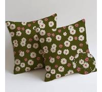Outdoor Cushions 40x40 cm Mustard Cushion Covers Waterproof Soft Pillows Set of 2 Square Pillowcases Outdoor Garden Cushions Summer Floral Double Sided Printing for Garden Furniture Balcony Decor C894