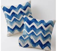 Outdoor Cushions 40x40 cm Simple Cushion Covers Waterproof Linen Pillows Set of 2 Decorative Pillowcases Outdoor Garden Cushions Striped Double Sided Printing for Garden Furniture Balcony Decor C-818