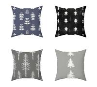 Outdoor Cushions 40X40CM Set of 4 Brown Throw Pillow Pine Soft Outdoor Cushions Waterproof Decorative Square Pillows HD Double Sided Printing for Garden Bench Patio Farmhouse Spring Home Decor 1-SX180