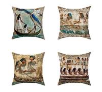 Outdoor Cushions 40X40CM Set of 4 Grey Egypt Soft Outdoor Cushions Waterproof Decorative Square Pillows HD Double Sided Printing for Garden Seat Pads Patio Farmhouse Autumn Home Wall Decor E-JN620