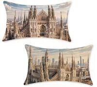 Outdoor Cushions 40x70 cm Set of 2 White Outdoor Cushion Covers 40 x 70 cm Throw Pillow Covers Church Decorative Pillowcase Linen With Invisible Zipper HD Double Sided Printing for Home Decor H-96B19