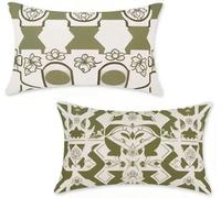 Outdoor Cushions 40x80 cm Set of 2 Mustard Color Outdoor Cushion Covers 40 x 80 Throw Pillow Covers Landscape Decorative Pillowcase Linen Invisible Zipper HD Double Sided Printing Home Decor 6-55F23