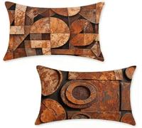 Outdoor Cushions 40x80 cm Set of 2 Rust Outdoor Cushion Covers 40 x 80 cm Throw Pillow Covers Landscape Decorative Pillowcase Linen Invisible Zipper HD Double Sided Printing for Home Decor F-989CN