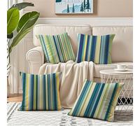 Outdoor Cushions 45cm x 45cm Summer Cushion Covers Set of 4 Garden Cushions Waterproof, Square Velvet Decorative Pillows with Smooth Invisible Zip for Patio Garden Bench Farmhouse Deco, Flowers R-724