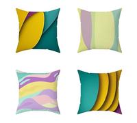 Outdoor Cushions 45X45CM Set of 4 Color Abstract Soft Outdoor Cushions Waterproof Decorative Square Pillows HD Double Sided Printing for Garden Seat Pads Patio Farmhouse Home Wall Decor 9-GEL44