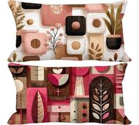 Outdoor Cushions 50cm x 80cm, Set of 2 Pink Cushion Covers Soft Sofa Pillows Covers Nordic, Decorative Pillows with Invisible Zip for Outdoor Garden Furniture Patio Couch Home Decor Gifts -3006v