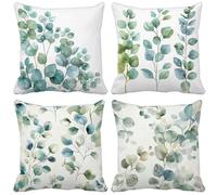 Outdoor Cushions 55cm x 55cm Nordic Cushion Covers Set of 4 Sofa Pillows Covers Soft Square Decorative Pillows Natural And Fresh Pattern Design, Spring Summer Patio Garden Furniture Home Decor f29-24