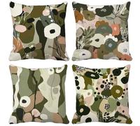 Outdoor Cushions 55cm x 55cm Nordic Cushion Covers Set of 4 Sofa Pillows Covers Soft Square Decorative Pillows Natural And Fresh Pattern Design, Spring Summer Patio Garden Furniture Home Decor c27-9Z