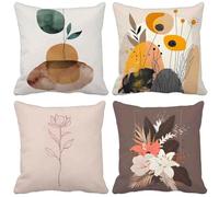 Outdoor Cushions 55cm x 55cm Nordic Cushion Covers Set of 4 Sofa Pillows Covers Soft Square Decorative Pillows Modern And Simple Pattern Design, Spring Summer Patio Garden Furniture Home Decor h11-1P