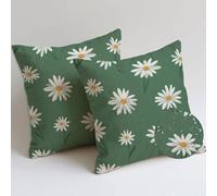 Outdoor Cushions 55x55 cm Mustard Cushion Covers Waterproof Soft Pillows Set of 2 Decorative Pillowcases Outdoor Garden Cushions Daisy Double Sided Printing for Garden Furniture Balcony Decor C-882