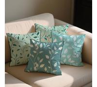 Outdoor Cushions 55x55 cm Plain Outdoor Waterproof Velvet Cushion Covers Plant Pattern Double Sided Printing Throw Pillow Case Set of 4 Spring Summer Chair Garden Furniture Decor,Gift for women b-1199