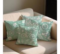 Outdoor Cushions 55x55 cm Sage Outdoor Waterproof Velvet Cushion Covers Simple Pattern Double Sided Printing Throw Pillow Case Set of 4 Spring Summer Chair Garden Furniture Decor,Gift for women b-1191