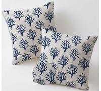Outdoor Cushions 55x55 cm Simple Cushion Covers Waterproof Linen Pillows Set of 2 Decorative Pillowcases Outdoor Garden Cushions Plant Double Sided Printing for Garden Furniture Balcony Decor C-862