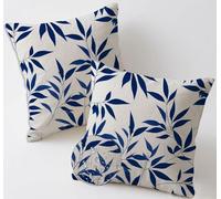 Outdoor Cushions 55x55 cm Simple Cushion Covers Waterproof Linen Pillows Set of 2 Decorative Pillowcases Outdoor Garden Cushions Leaf Double Sided Printing for Garden Furniture Balcony Decor Gift C842