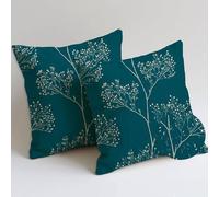 Outdoor Cushions 55x55 cm Simple Cushion Covers Waterproof Soft Pillows Set of 2 Decorative Pillowcases Outdoor Garden Cushions Plant Double Sided Printing for Garden Furniture Balcony Decor Gift C870