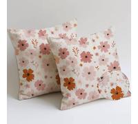 Outdoor Cushions 55x55 cm Simple Cushion Covers Waterproof Soft Pillows Set of 2 Square Pillowcases Outdoor Garden Cushions Summer Floral Double Sided Printing for Garden Furniture Balcony Decor C-826