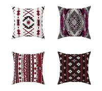 Outdoor Cushions 60X60CM Set of 4 Brown Bohemia Soft Outdoor Cushions Waterproof Decorative Square Pillows HD Double Sided Printing for Garden Bench Patio Farmhouse Home Decor, Gifts for WomenV-50M27