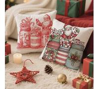 Outdoor Cushions 65cm x 65cm/26x26 Inch Large Cushion Covers Christmas Throw Pillow Cover Landscape Velvet Square Pillowcases for Park Chair Balcony Garden Decorative, Gifts for Women, Set of 2 1B-579