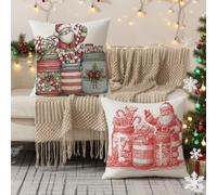 Outdoor Cushions 65cm x 65cm/26x26 Inch Large Cushion Covers Christmas Throw Pillow Cover Landscape Linen Square Pillowcases for Park Chair Balcony Garden Decorative, Gifts for Women, Set of 2 1B-579