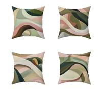 Outdoor Cushions 65X65CM Set of 4 Color Abstract Linen Outdoor Cushions Waterproof Decorative Square Pillows HD Double Sided Printing for Garden Bench Patio Farmhouse Home Wall Decor, Gifts Y-5WG31