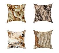 Outdoor Cushions 65X65CM Set of 4 Color Abstract Soft Outdoor Cushions Waterproof Decorative Square Pillows HD Double Sided Printing for Garden Seat Pads Patio Farmhouse Home Wall Decor T-G6C27