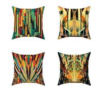 Outdoor Cushions 65X65CM Set of 4 Color Church Soft Outdoor Cushions Waterproof Decorative Square Pillows HD Double Sided Printing for Garden Bench BedPatio Farmhouse Home Wall Decor, Gifts 1-YMD1