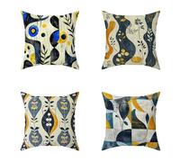 Outdoor Cushions 65X65CM Set of 4 Color Natural Soft Outdoor Cushions Waterproof Decorative Square Pillows HD Double Sided Printing for Garden Seat Pads Patio Farmhouse Home Wall Decor Gifts8-ED86