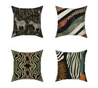 Outdoor Cushions 65X65CM Set of 4 Color Zebra Soft Outdoor Cushions Waterproof Decorative Square Pillows HD Double Sided Printing for Garden Bench Patio Farmhouse Autumn Seat PadsHome Decor 6-3VT8