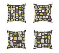 Outdoor Cushions 65X65CM Set of 4 Grey Abstract Soft Outdoor Cushions Waterproof Decorative Square Pillows HD Double Sided Printing for Garden Seat Pads Patio Farmhouse Home Wall Decor Gifts Z-IU666
