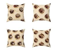 Outdoor Cushions 65X65CM Set of 4 Yellow Biscuit Soft Outdoor Cushions Waterproof Decorative Square Pillows HD Double Sided Printing for Garden Seat Pads Patio Farmhouse Home Wall Decor Gifts 0-F584