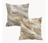 Outdoor Cushions 70cm x 70cm/28x28 Inch Large Cushion Covers White Throw Pillow Cover Abstract Linen Square Pillowcases for Park Chair Balcony Bed Garden Decorative, Gifts for Women, Set of 2 1B-522
