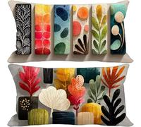 Outdoor Cushions 70cm x 90cm Nordic Cushion Covers Set of 2 Sofa Pillows Covers Soft Rectangle Decorative Pillows Modern Pattern Design with Invisible Zip for Summer Patio Garden Furniture 10-5366t