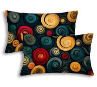 Outdoor Cushions Abstract, 2 Pack Waterproof Cushion Covers 40x80 cm, Rectangular Cushion Covers Colourful, Liquid Resistant Double Sided Pillow Cases for Outdoor Garden Furniture Chair Balcony -8619