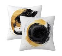 Outdoor Cushions Abstract Cushion Covers 40cm x 40cm Set of 2, Sofa Cushions Waterproof Pillow Covers Grey, Square Linen Decorative Pillows Cases with Invisible Zipper for Patio Garden, Gifts -3040