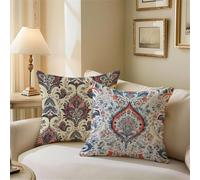 Outdoor Cushions Beige Cushion Covers 40cm x 40cm Bohemia Garden Cushions, Outdoor Cushion Covers Waterproof, Decorative Square Pillowcases with Invisible Zipper for Garden Furniture Sofa Bed Z1-580