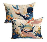 Outdoor Cushions Beige Cushion Covers 40x65cm Nature Pillows Covers Waterproof Soft Comfy Velvet Throw Pillowcases Invisible Zipper, Living Room Bed Sofa Garden Fall Decorative Gift，Set of 2 LK-1672