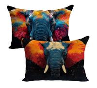 Outdoor Cushions Black Cushion Covers 40x80cm Elephant Pillows Covers Waterproof Soft Comfy Velvet Throw Pillowcases Invisible Zipper Living Room Bed Sofa Garden Fall Decorative Gift，Set of 2 LK-1526