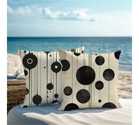 Outdoor Cushions Black Cushion Covers 70x70cm,Modern Garden Cushions Square Waterproof Linen Throw Pillow Covers with Invisible Zipper for Garden Living Room Sofa Farmhouse Autumn Decor Gift 1Z-274